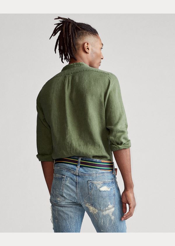 Ralph Lauren Classic Fit Linen Shirt Olivy Zelené | zLXWlIQT