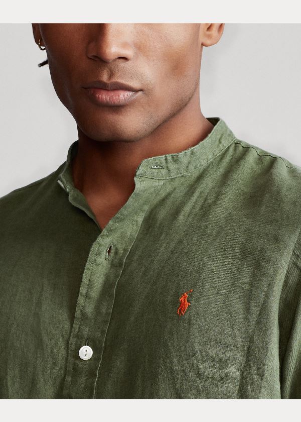 Ralph Lauren Classic Fit Linen Shirt Olivy Zelené | zLXWlIQT
