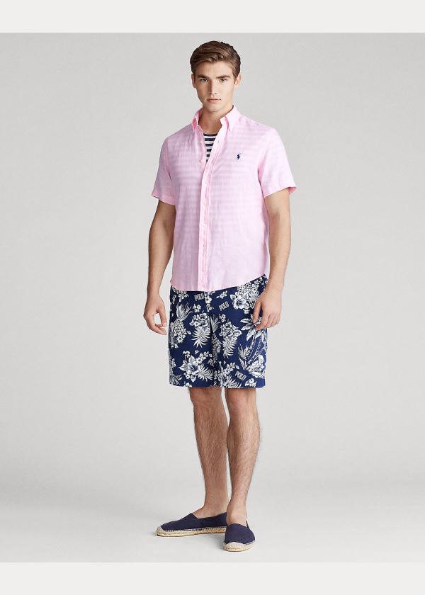 Ralph Lauren Classic Fit Linen Shirt Růžové | 2nOtwQAB