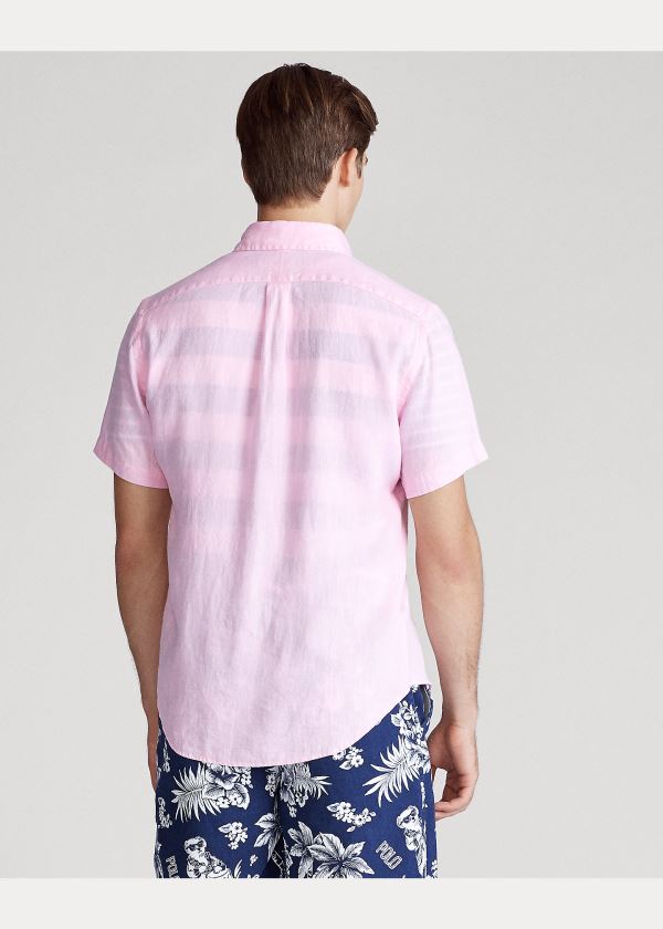 Ralph Lauren Classic Fit Linen Shirt Růžové | 2nOtwQAB