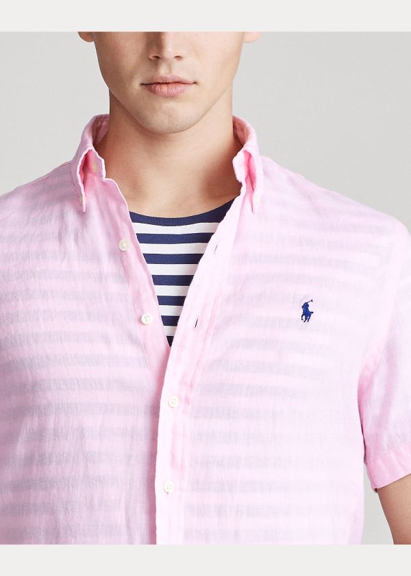 Ralph Lauren Classic Fit Linen Shirt Růžové | 2nOtwQAB