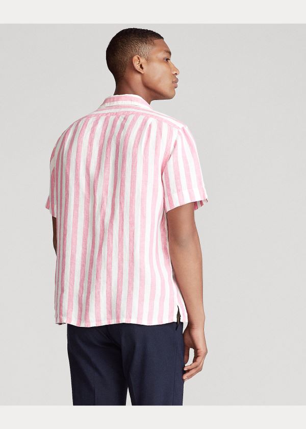 Ralph Lauren Classic Fit Linen Shirt Růžové Bílé | Akp2A9VB
