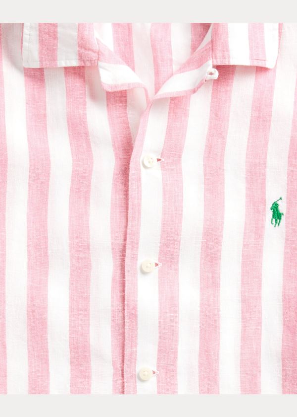 Ralph Lauren Classic Fit Linen Shirt Růžové Bílé | Akp2A9VB