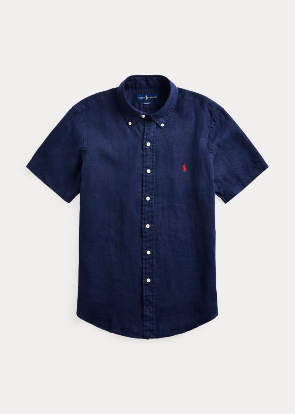 Ralph Lauren Classic Fit Linen Shirt Tmavě Blankyt | XMtUwpLp