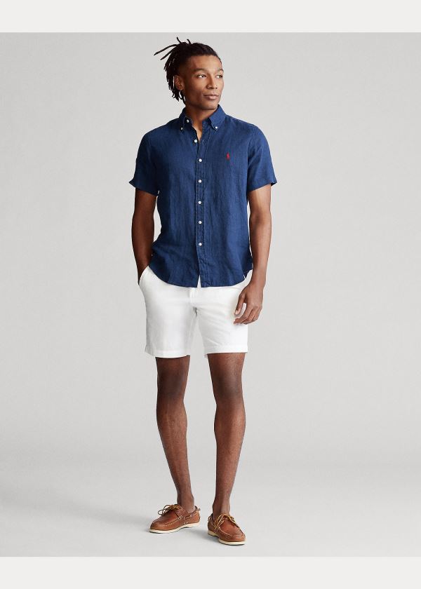 Ralph Lauren Classic Fit Linen Shirt Tmavě Blankyt | XMtUwpLp
