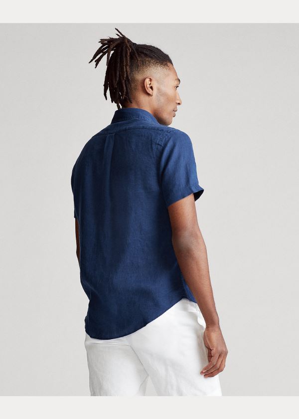 Ralph Lauren Classic Fit Linen Shirt Tmavě Blankyt | XMtUwpLp
