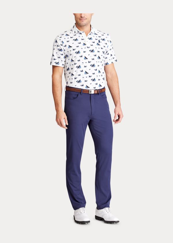 Ralph Lauren Classic Fit Lodní Jersey Polo Bílé Tmavě Blankyt | mf6Wn1Fz