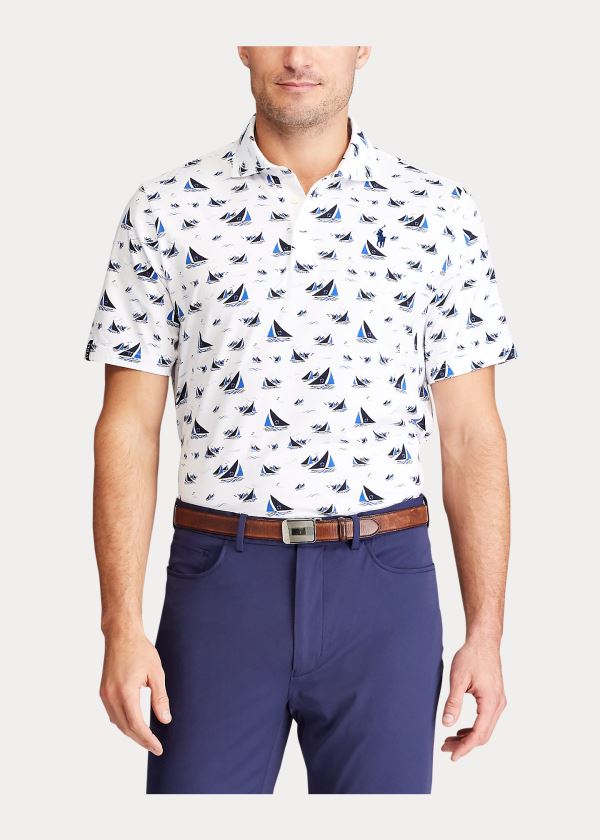 Ralph Lauren Classic Fit Lodní Jersey Polo Bílé Tmavě Blankyt | mf6Wn1Fz
