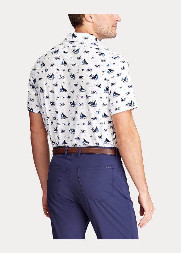Ralph Lauren Classic Fit Lodní Jersey Polo Bílé Tmavě Blankyt | mf6Wn1Fz