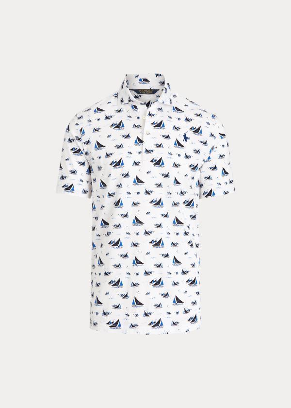 Ralph Lauren Classic Fit Lodní Jersey Polo Bílé Tmavě Blankyt | mf6Wn1Fz