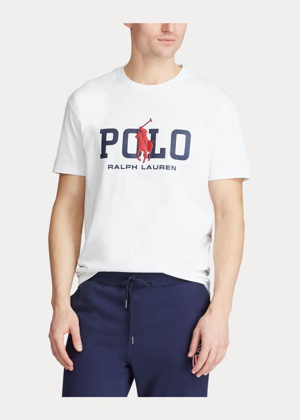 Ralph Lauren Classic Fit Logo T-Shirt Bílé | VnJ0aHVE