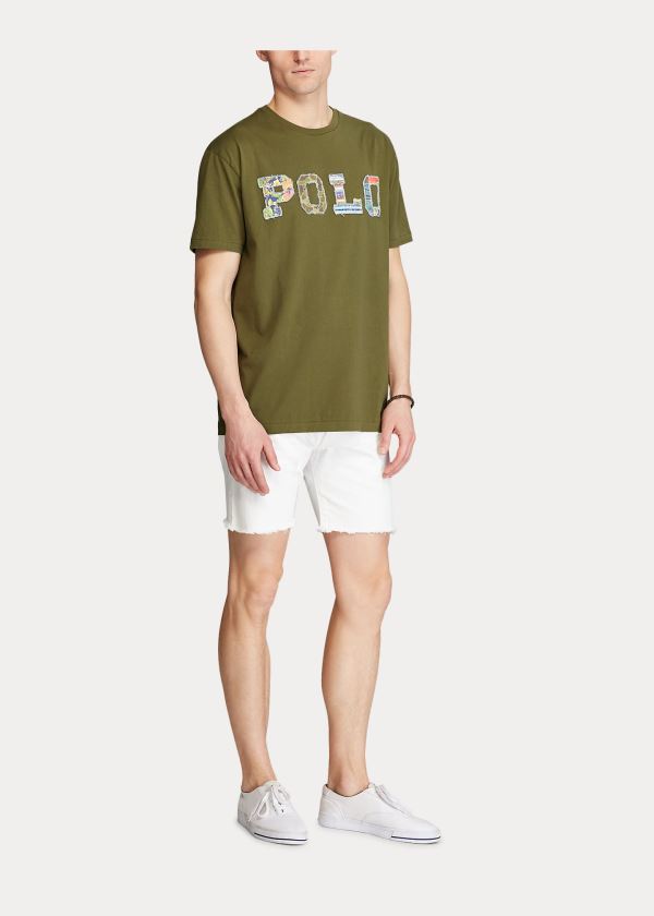 Ralph Lauren Classic Fit Logo T-Shirt Tmavě Olivy Zelené | 9jCcqbuG