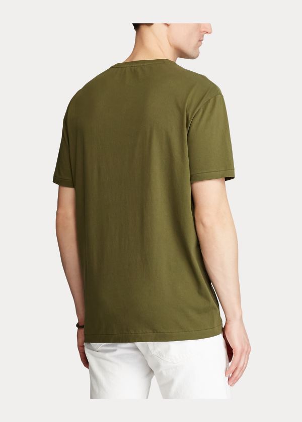 Ralph Lauren Classic Fit Logo T-Shirt Tmavě Olivy Zelené | 9jCcqbuG
