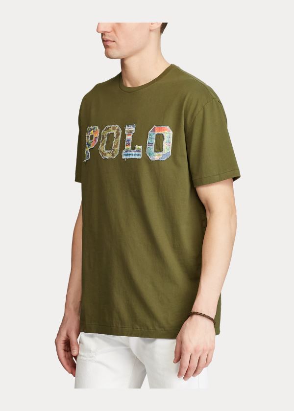 Ralph Lauren Classic Fit Logo T-Shirt Tmavě Olivy Zelené | 9jCcqbuG