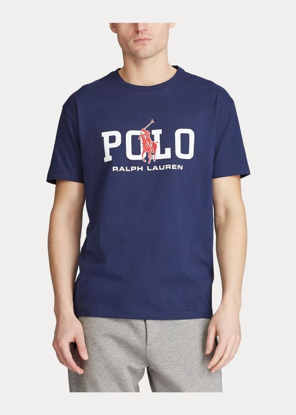 Ralph Lauren Classic Fit Logo T-Shirt Tmavě Blankyt | LYAU2rvf