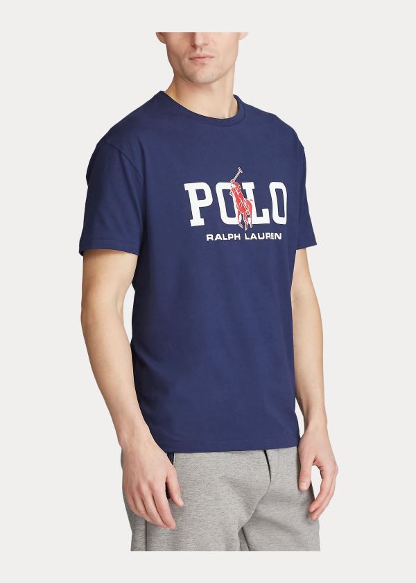 Ralph Lauren Classic Fit Logo T-Shirt Tmavě Blankyt | LYAU2rvf
