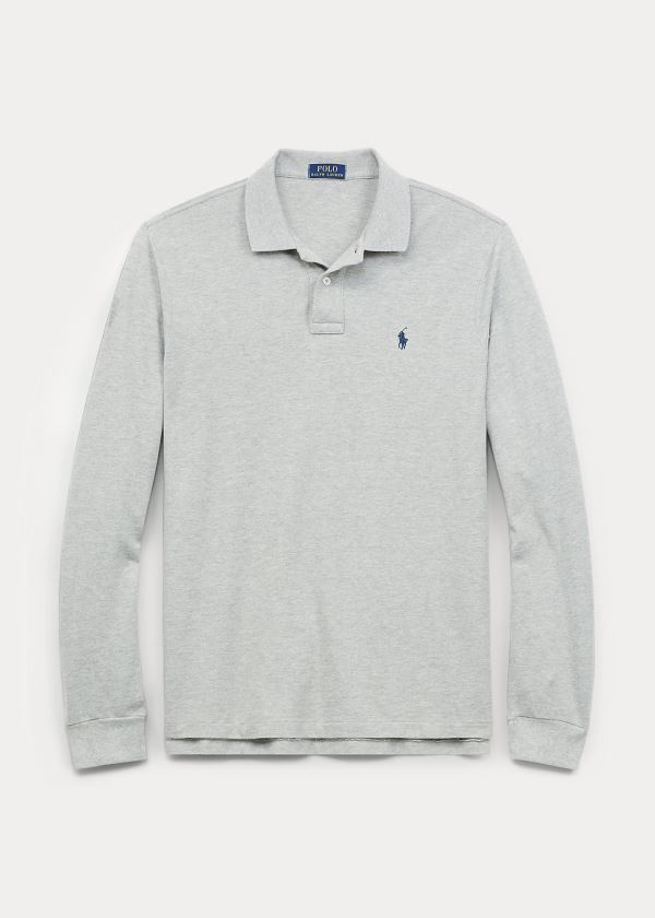 Ralph Lauren Classic Fit Long-Sleeve Polo Šedé | Clt04Fhy