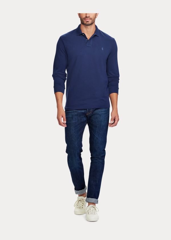 Ralph Lauren Classic Fit Long-Sleeve Polo Tmavě Blankyt | ajxwtT3s