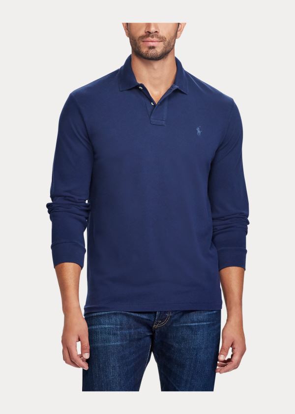 Ralph Lauren Classic Fit Long-Sleeve Polo Tmavě Blankyt | ajxwtT3s