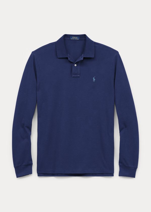 Ralph Lauren Classic Fit Long-Sleeve Polo Tmavě Blankyt | ajxwtT3s