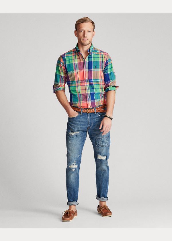Ralph Lauren Classic Fit Madras Shirt Blankyt Červené Viacfarebný | 7r4XeHnm
