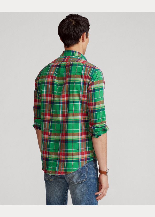 Ralph Lauren Classic Fit Madras Shirt Zelene Červené Viacfarebný | nlfckgzD
