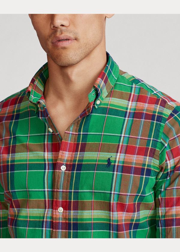 Ralph Lauren Classic Fit Madras Shirt Zelene Červené Viacfarebný | nlfckgzD