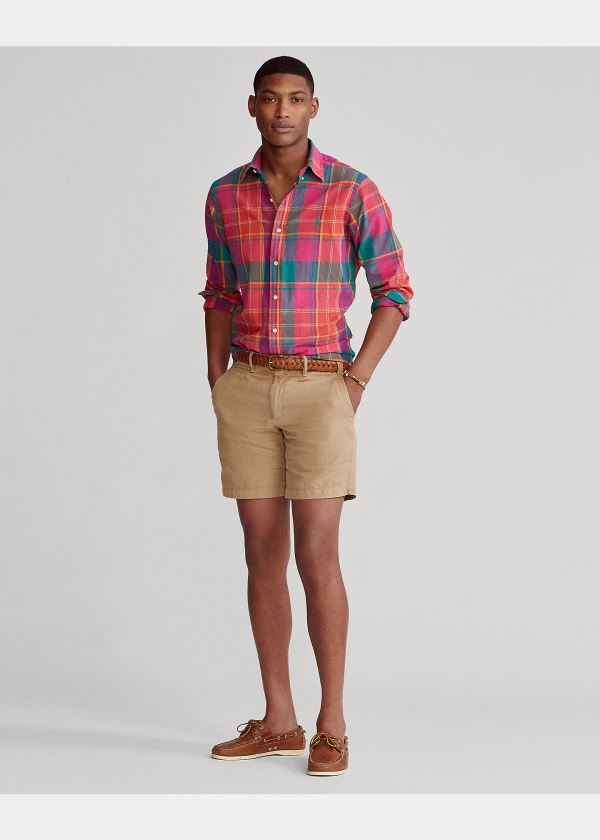 Ralph Lauren Classic Fit Madras Shirt Červené Zelene Viacfarebný | ivzO1rSc