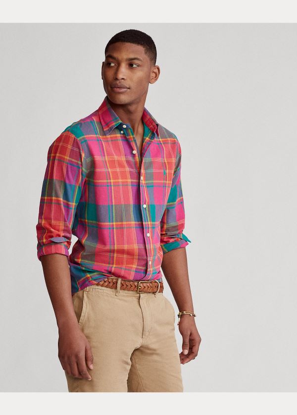 Ralph Lauren Classic Fit Madras Shirt Červené Zelene Viacfarebný | ivzO1rSc