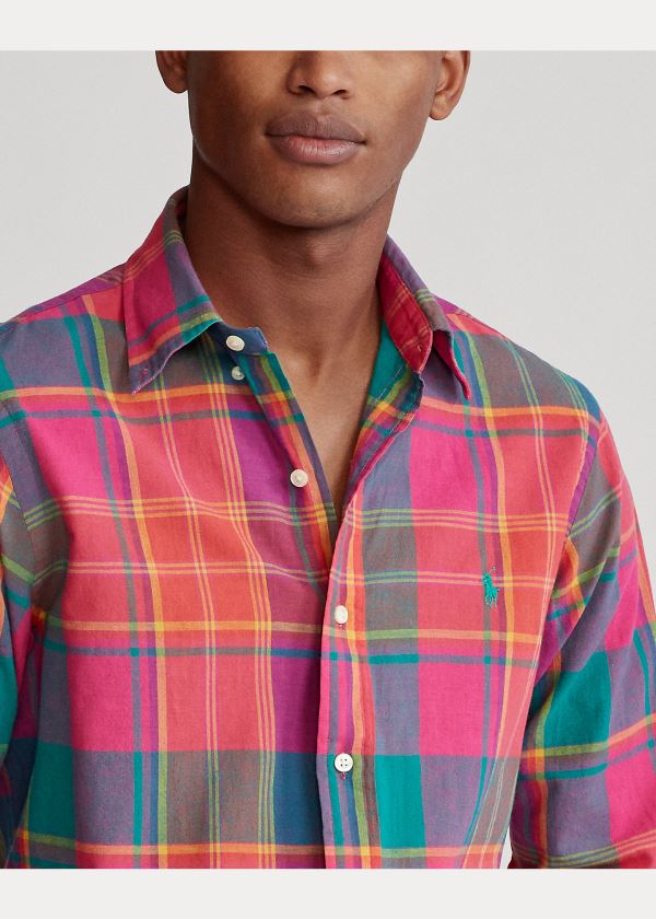 Ralph Lauren Classic Fit Madras Shirt Červené Zelene Viacfarebný | ivzO1rSc