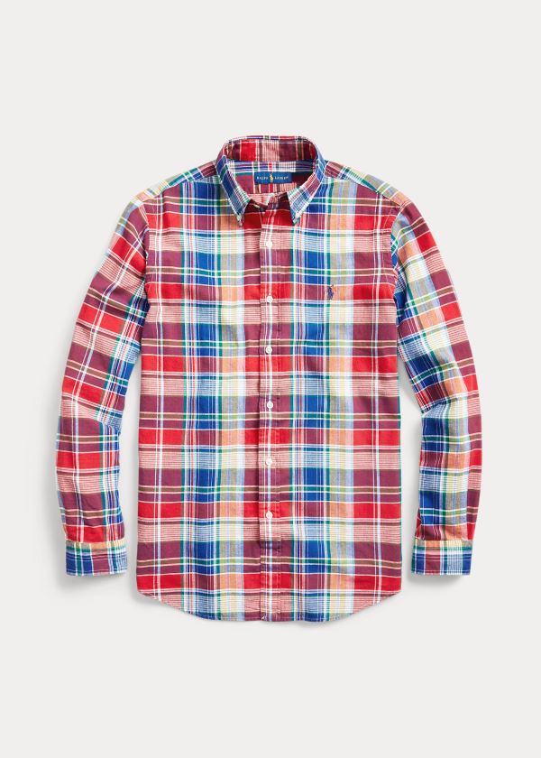 Ralph Lauren Classic Fit Madras Shirt Červené Blankyt Viacfarebný | ocSFepSb