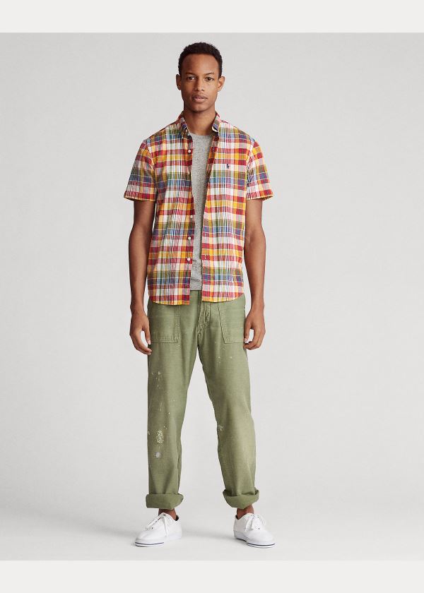 Ralph Lauren Classic Fit Madras Shirt Žluté Červené Viacfarebný | dzOGpWVc