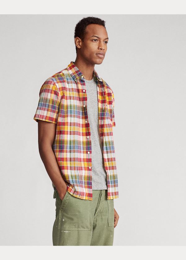 Ralph Lauren Classic Fit Madras Shirt Žluté Červené Viacfarebný | dzOGpWVc
