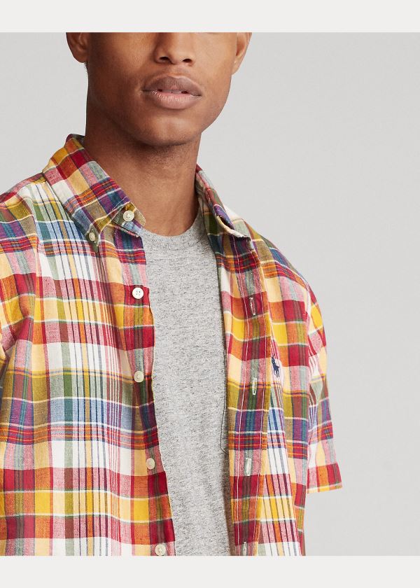 Ralph Lauren Classic Fit Madras Shirt Žluté Červené Viacfarebný | dzOGpWVc