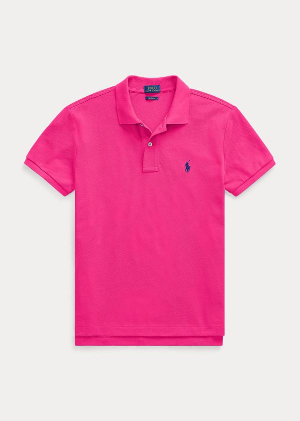 Ralph Lauren Classic Fit Mesh Polo Shirt Tmavě Růžové | IiS1piTj