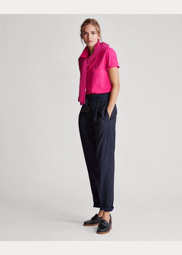 Ralph Lauren Classic Fit Mesh Polo Shirt Tmavě Růžové | IiS1piTj