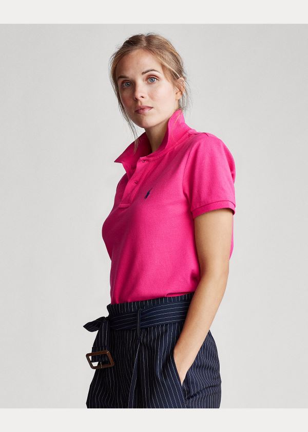 Ralph Lauren Classic Fit Mesh Polo Shirt Tmavě Růžové | IiS1piTj