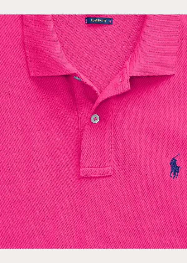 Ralph Lauren Classic Fit Mesh Polo Shirt Tmavě Růžové | IiS1piTj
