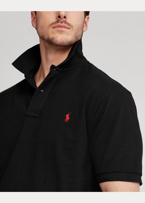 Ralph Lauren Classic Fit Mesh Polo Shirt Černé Červené | JMA4lzXQ
