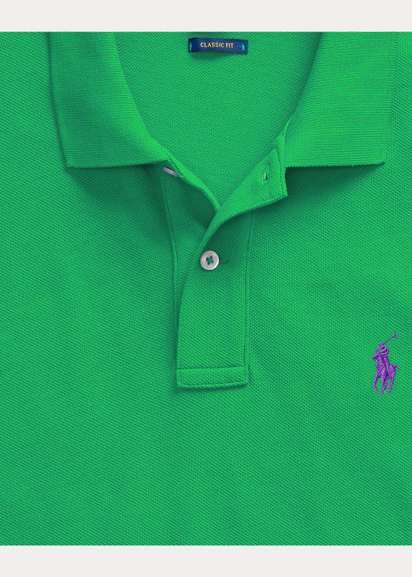 Ralph Lauren Classic Fit Mesh Polo Shirt Zelene | ukAJoXb7