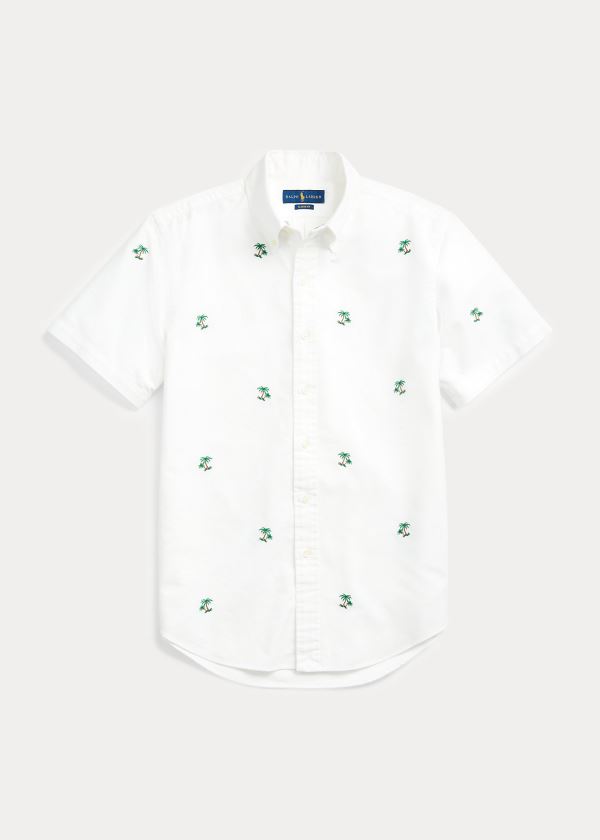Ralph Lauren Classic Fit Palm Tree Shirt Bílé | OJR7AAmu