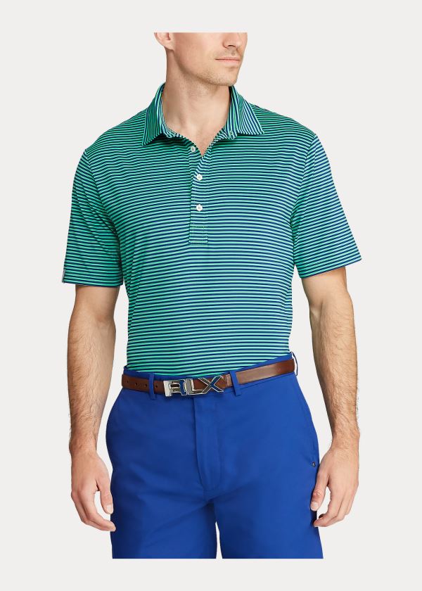 Ralph Lauren Classic Fit Performance Polo Zelene Proužek | AtXl6BpV