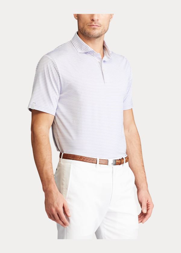 Ralph Lauren Classic Fit Performance Polo Bílé Světle Fialové | jigxxXnO