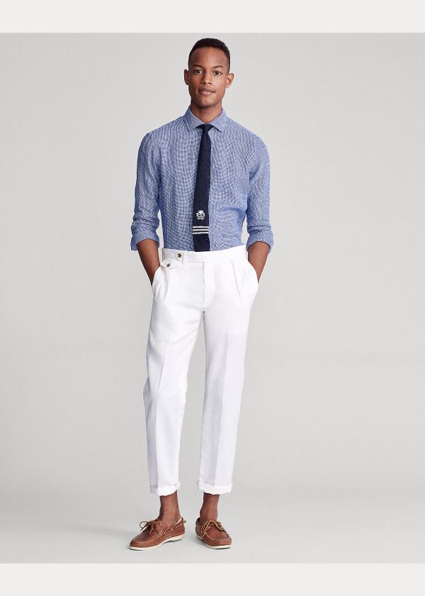 Ralph Lauren Classic Fit Plaid Linen Shirt Tmavě Blankyt Bílé Viacfarebný | GrrVtA8i