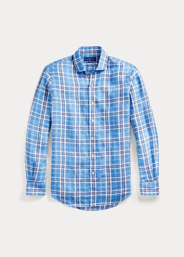 Ralph Lauren Classic Fit Plaid Linen Shirt Blankyt Bílé Viacfarebný | jXYCH19P