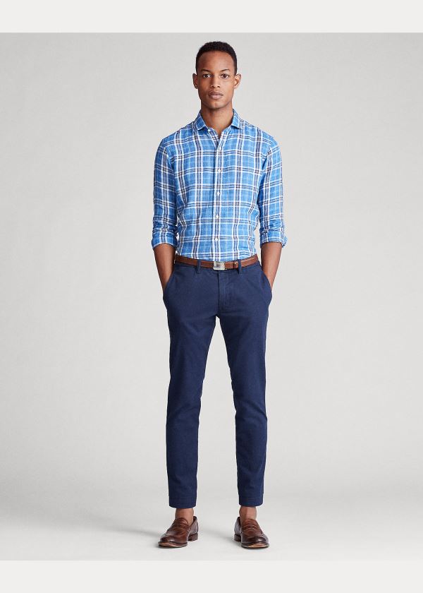 Ralph Lauren Classic Fit Plaid Linen Shirt Blankyt Bílé Viacfarebný | jXYCH19P