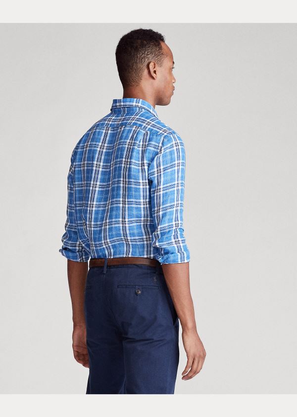 Ralph Lauren Classic Fit Plaid Linen Shirt Blankyt Bílé Viacfarebný | jXYCH19P