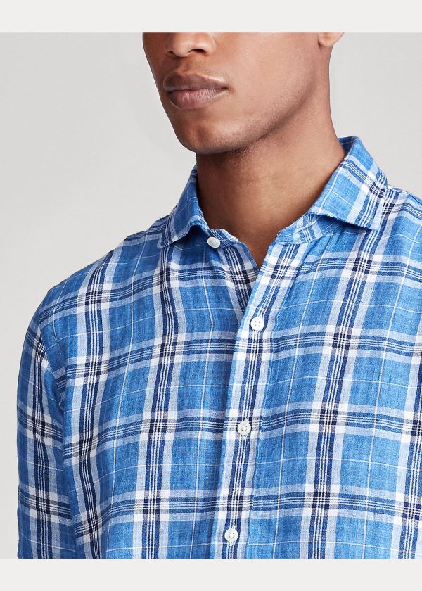 Ralph Lauren Classic Fit Plaid Linen Shirt Blankyt Bílé Viacfarebný | jXYCH19P