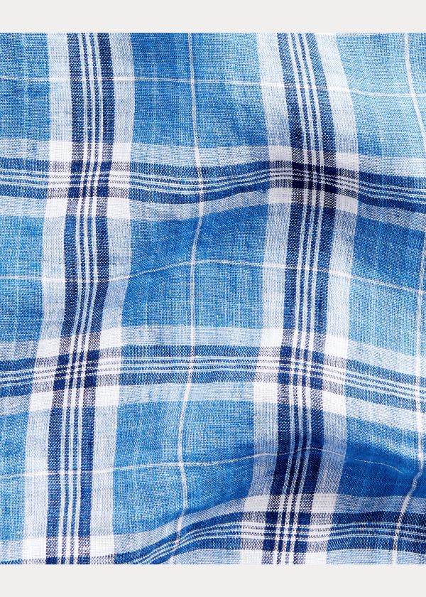 Ralph Lauren Classic Fit Plaid Linen Shirt Blankyt Bílé Viacfarebný | jXYCH19P
