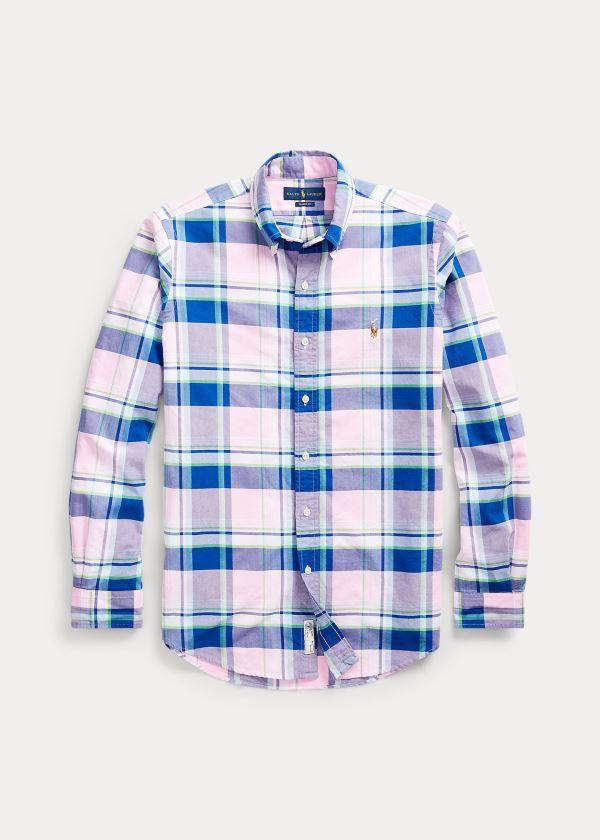 Ralph Lauren Classic Fit Plaid Oxford Shirt Růžové Blankyt Viacfarebný | FupicHTv